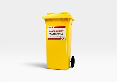 120L Biosecurity Wheelie Bins (with Waste Labels)