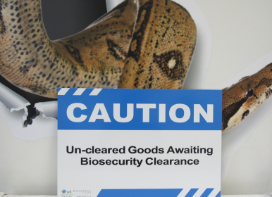 Caution Signage: Un-cleared Goods Awaiting Biosecurity Clearance